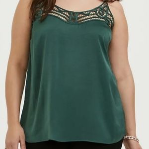 Torrid Size 3 Green Swing Satin Cami